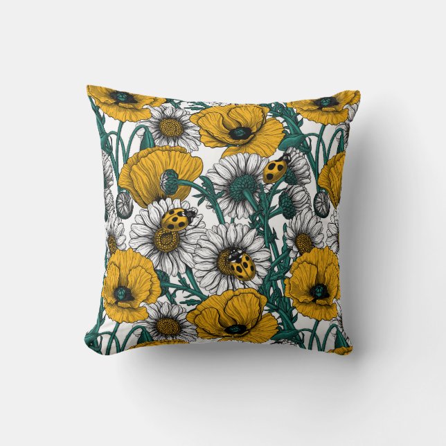 Coussin La prairie en jaune (Recto)