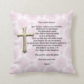 Coussin La prière du Seigneur (rose)