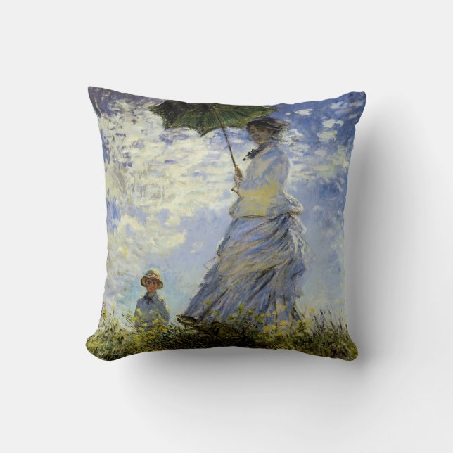 Coussin La promenade, Madame avec un parasol (Recto)