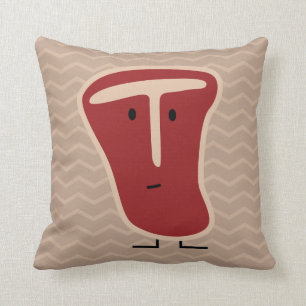 Coussin La protéine de viande de bifteck à l'os a grillé