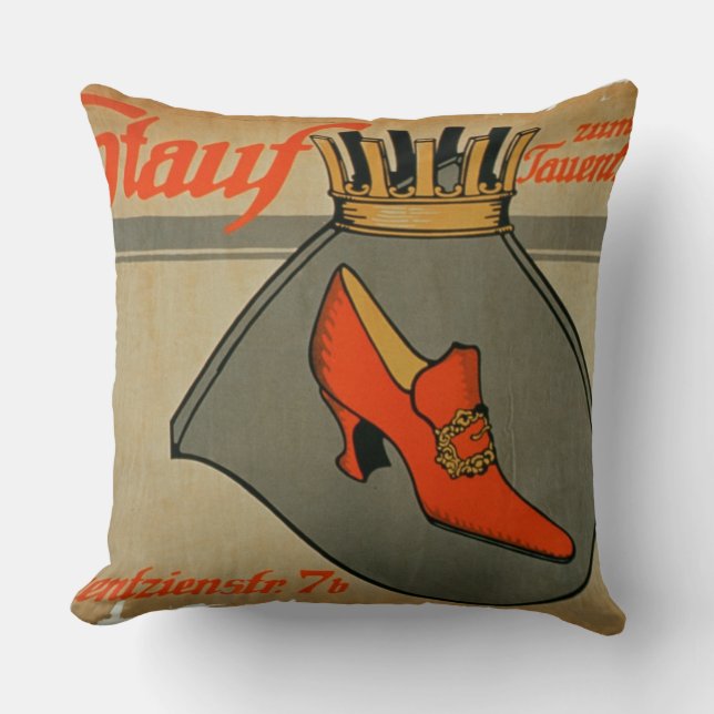 Coussin La publicité pour "Stauf chausse" (le litho de (Recto)