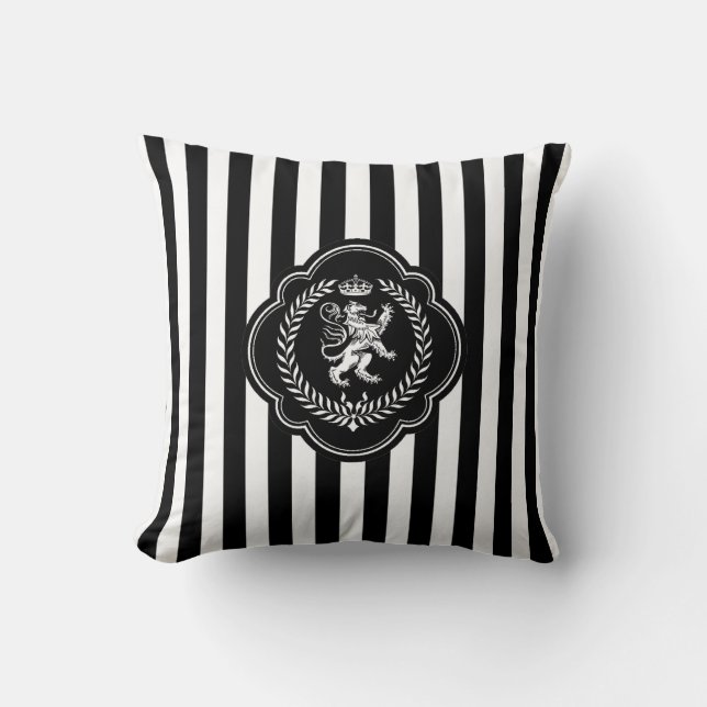 Coussin La rayure écossaise de lion personnalisent (Recto)