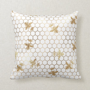 Coussin La reine d'or des abeilles et le peigne de miel en