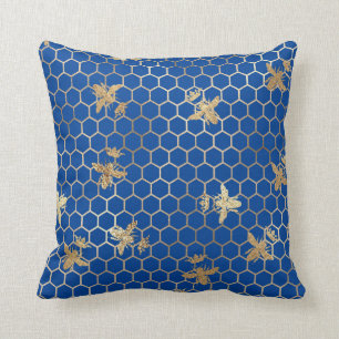 Coussin La reine d'or des abeilles et le peigne de miel su