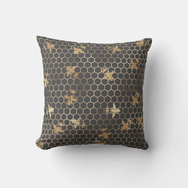 Coussin La reine d'or des abeilles et le peigne de miel su (Recto)