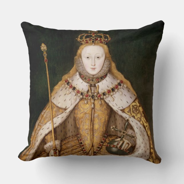 Coussin La Reine Elizabeth I dans des robes longues de (Recto)