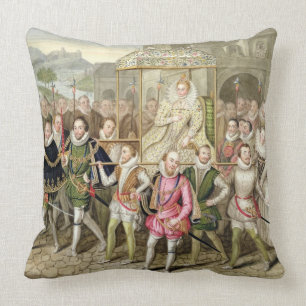 Coussin La Reine Elizabeth I dans le cortège avec ses