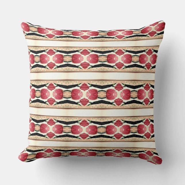 Coussin La Rose rouge en design Motif linéaire (Recto)