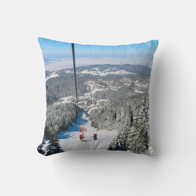 Coussin La Roumanie, sports d'hiver en Piana Brasov (Recto)