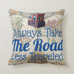 Coussin La route d'explorateur du monde moins a voyagé
