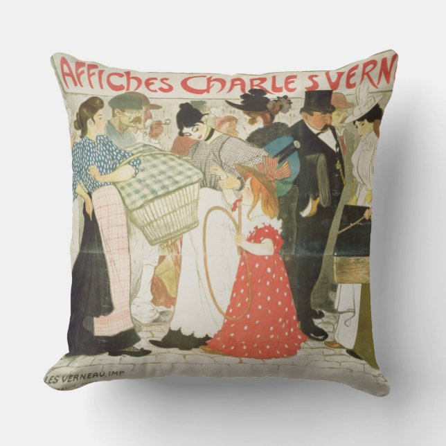 Coussin "La rue", affiche pour l'imprimante Charles Verne (Recto)