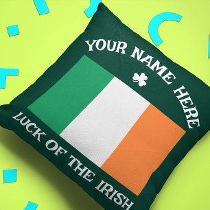Coussin La Saint-Patrick Drapeau Irlande Nom Personnalisé 