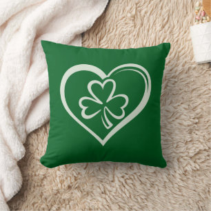 Coussin La Saint-Patrick drôle Shamrock Cœur Irlandais