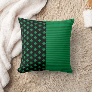 Coussin La Saint-Patrick Shamrocks et rayures