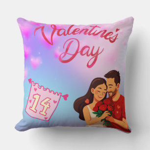 Coussin La Saint-Valentin 14 février Couple romantique 