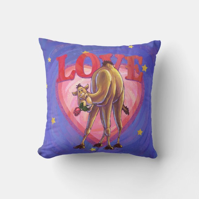 Coussin La Saint-Valentin au chameau (Recto)