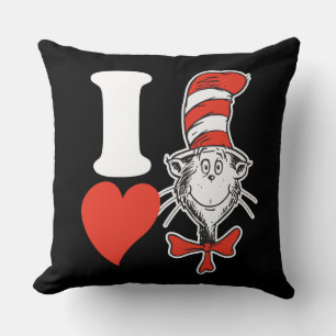 Coussin La Saint-Valentin de Dr. Seuss   J'adore le Chat d