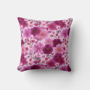 Coussin La Saint-Valentin Floral Romantique Rose Magenta