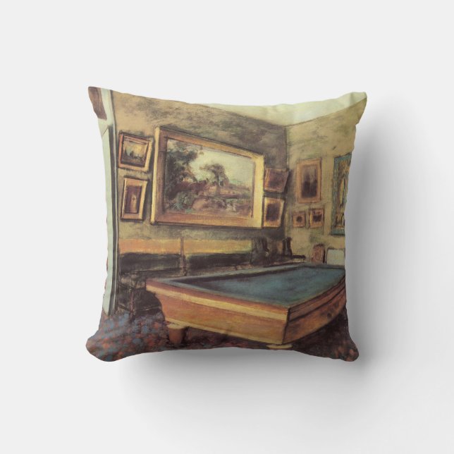 Coussin La salle de billard chez Menil Hubert par Edgar De (Recto)