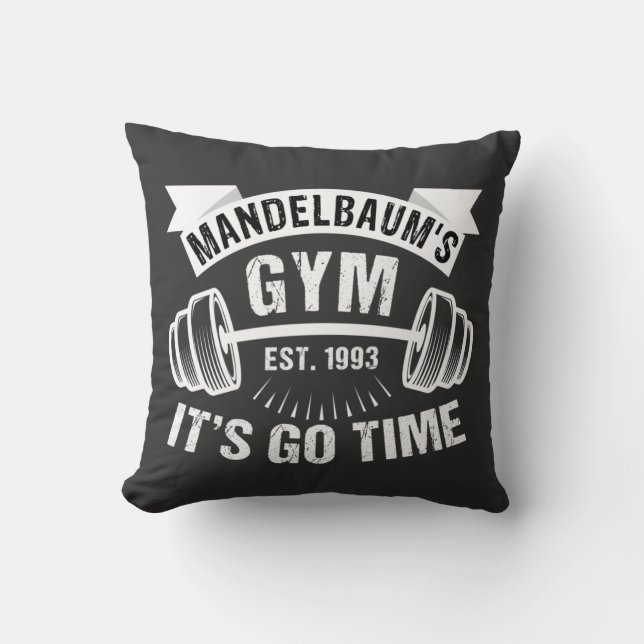 Coussin La salle de sport de Mandelbaum, c'est parti ! (Recto)