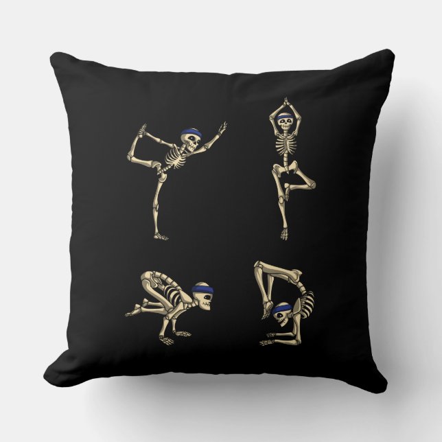 Coussin La séance d'entraînement squelettique drôle de (Recto)
