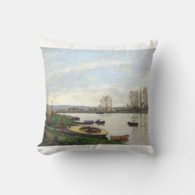 Coussin La Seine à Argenteuil par Sisley (Recto)