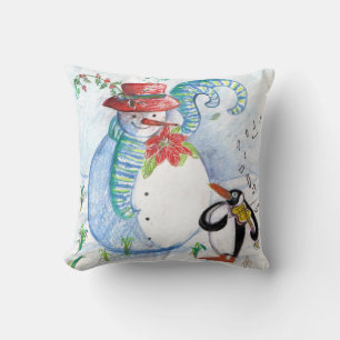 COUSSIN LA SÉRÉNADE HIVERNALE DE SNOWMAN ET PENGUIN