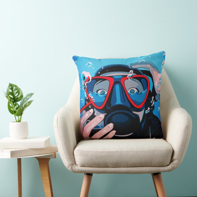 Coussin La surprise du plongeur – Aventure sous-marine (Chaise)