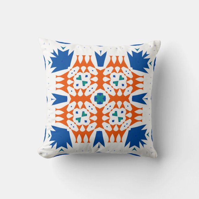 Coussin La talavera mexicaine traditionnelle ornée. Main d (Recto)