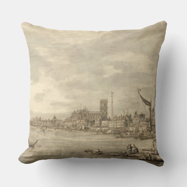 Coussin La Tamise regardant vers Westminster de Y proche (Recto)