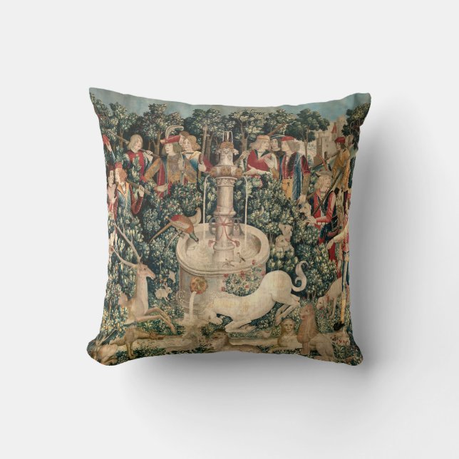 Coussin La Tapisserie médiévale de l'Unicorne (Recto)