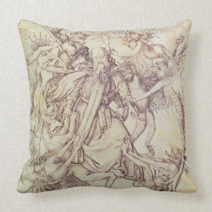 Coussin La tentation de St Anthony (gravure)