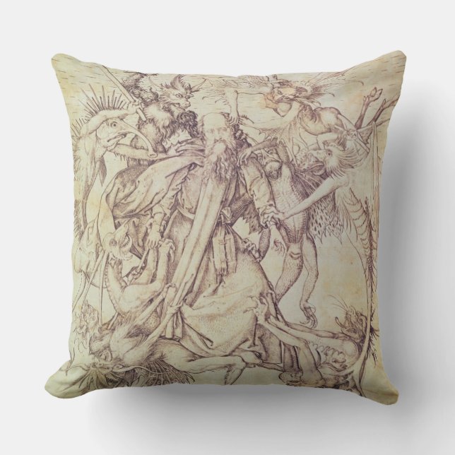 Coussin La tentation de St Anthony (gravure) (Recto)