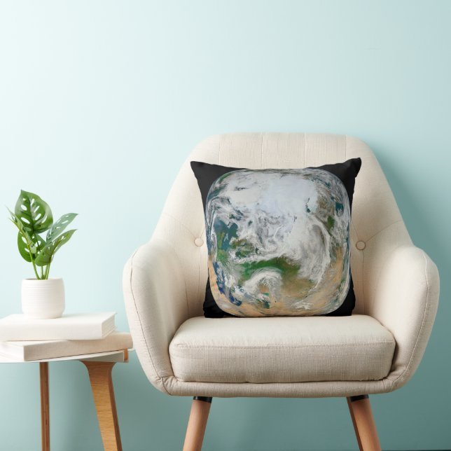 Coussin La Terre Montre L'Arctique, L'Europe Et L'Asie. (Chaise)