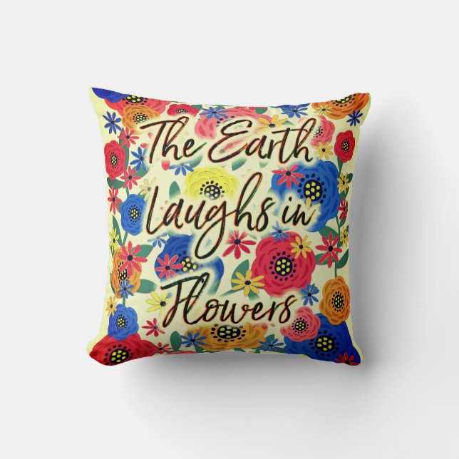 Coussin La Terre rit dans les fleurs (Recto)