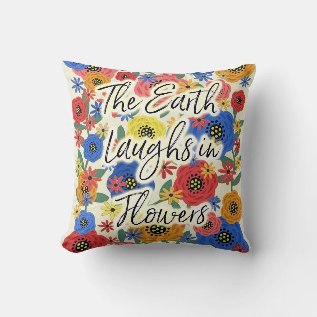 Coussin La Terre rit dans les fleurs (Recto)