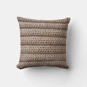 Coussin la texture du tissu uni tricoté, brun