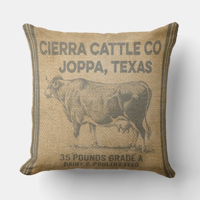Coussin La toile de jute des BÉTAIL Co JOPPA LE TEXAS de (Recto)