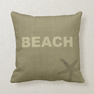 Coussin La toile de jute, Tan, plage a conçu le carreau