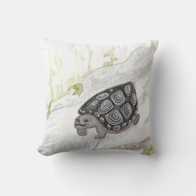 Coussin La tortue de l'eau de la forêt sauvage (Recto)