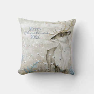 Coussin La typographie des cerfs des animaux de neige de N
