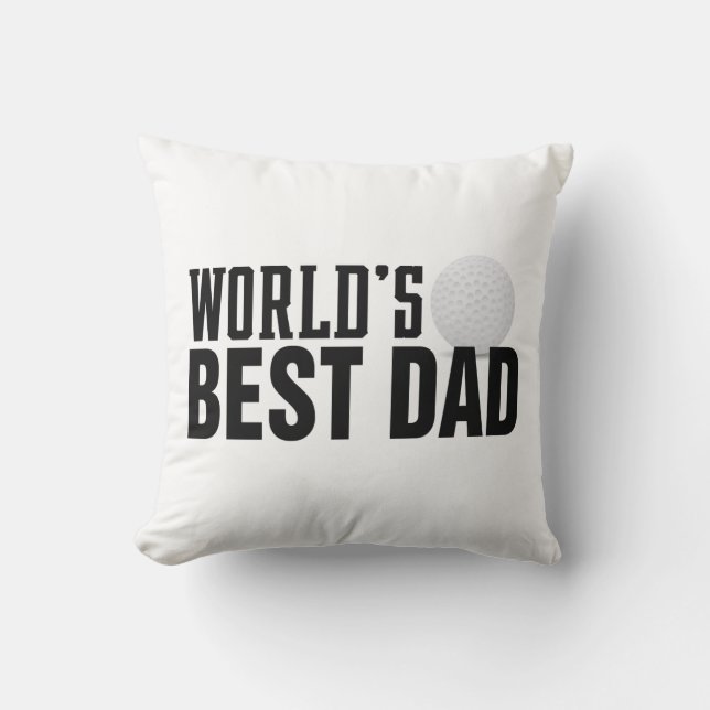 Coussin La Typographie du meilleur papa du monde Golf | Or (Recto)