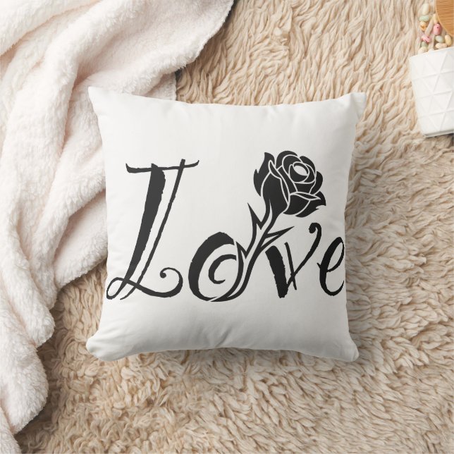 Coussin La typographie rencontre la nature : la rose de l' (Couverture)