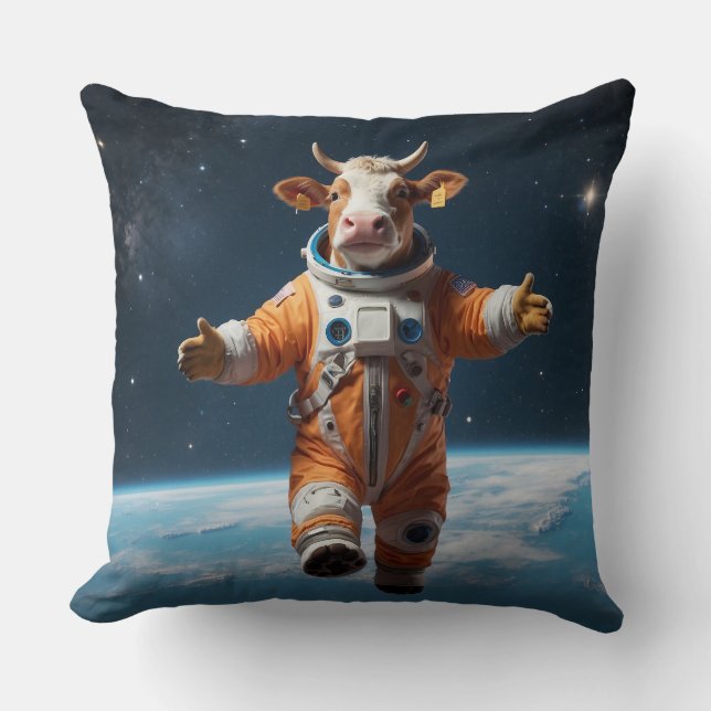 Coussin La vache dans l'espace (Recto)