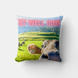 Coussin La vache drôle va bien bientôt