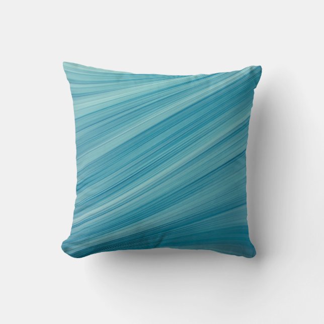 Coussin La vague bleue abstraite simple raye le carreau de (Recto)