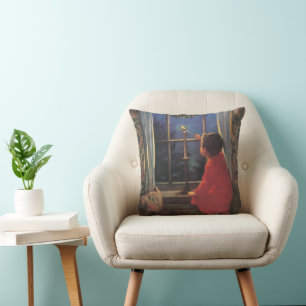 Coussin La veille de Noël vintage par Jessie Willcox Smith