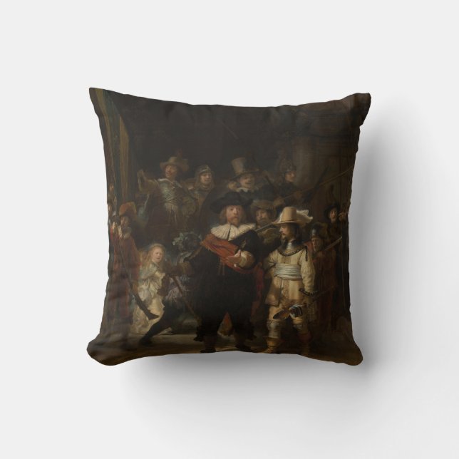 Coussin La Veille de nuit Le chef-d'oeuvre baroque Rembran (Recto)
