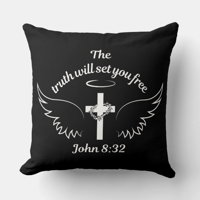 Coussin La Vérité Vous Libérera Jean 8:32 (Recto)