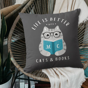 Coussin La vie amusante est meilleure avec Book Lover